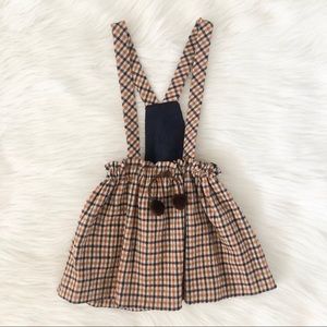Zara Plaid overall Skirt brand new